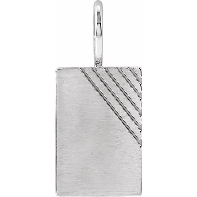 Necklaces TreasureFineJewelers Sterling Silver Engravable Dog Tag CharmPendant Necklaces TreasureFineJewelers Sterling Silver Engravable Dog Tag CharmPendant