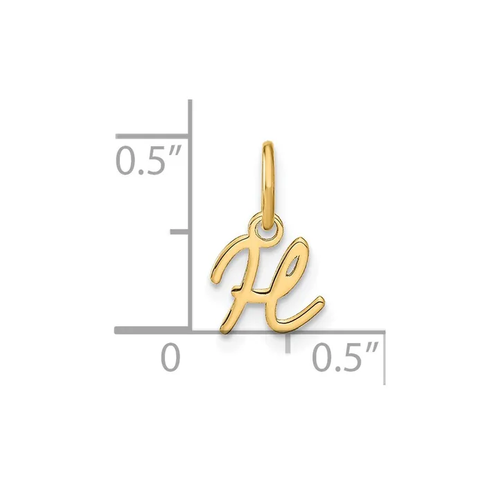 Necklaces TreasureFineJewelers Sterling Silver Goldplated Upper case Letter H Initial Charm