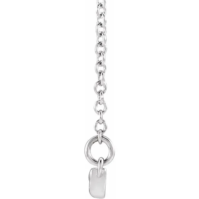 Necklaces TreasureFineJewelers Sterling Silver Leaf Bar 1618 Necklace