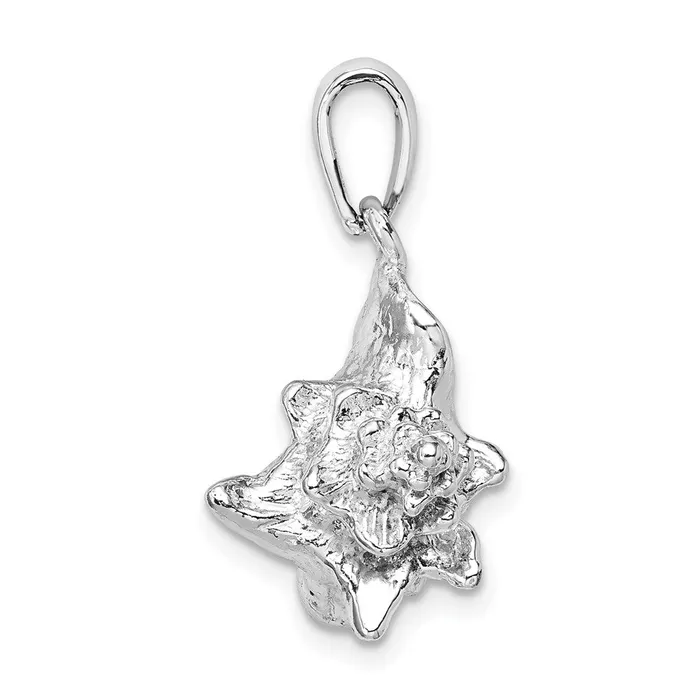 Necklaces TreasureFineJewelers Sterling Silver Polished 3D Conch Shell Pendant