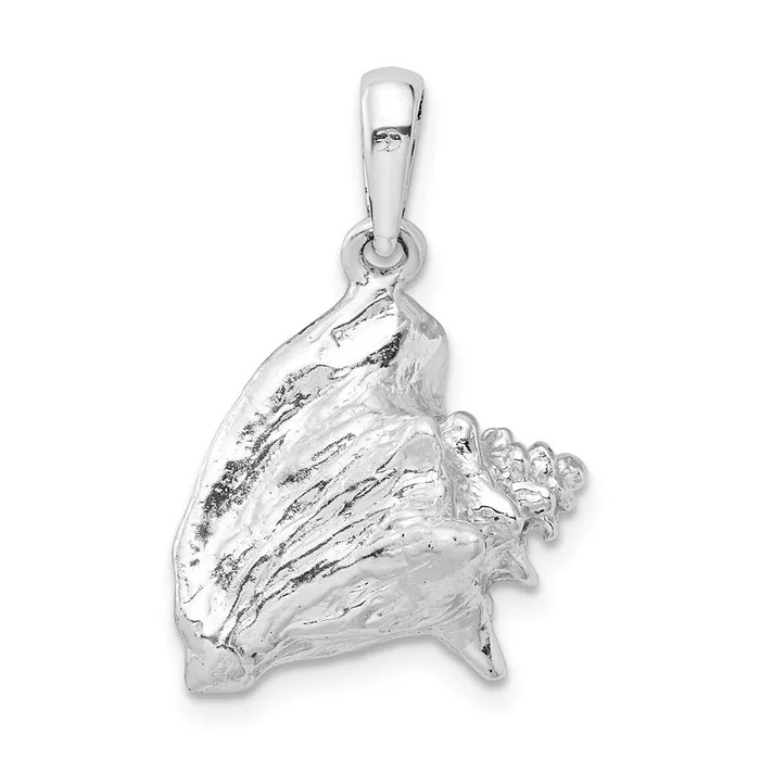 Necklaces TreasureFineJewelers Sterling Silver Polished 3D Conch Shell Pendant