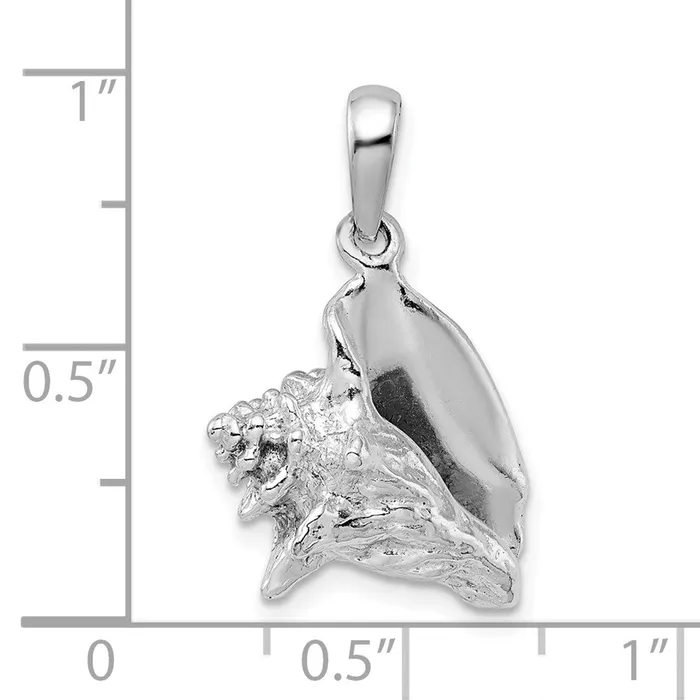 Necklaces TreasureFineJewelers Sterling Silver Polished 3D Conch Shell Pendant