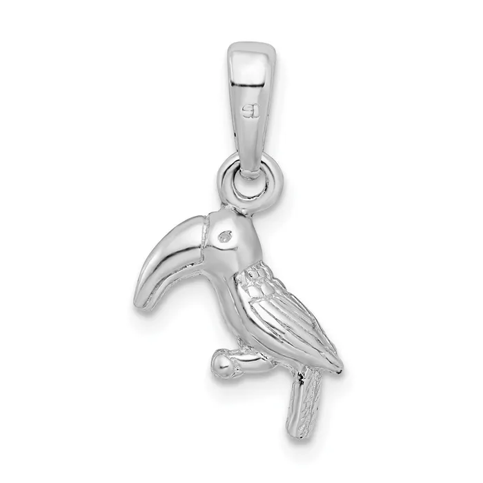 Necklaces TreasureFineJewelers Sterling Silver Polished 3D Toucan Bird Pendant