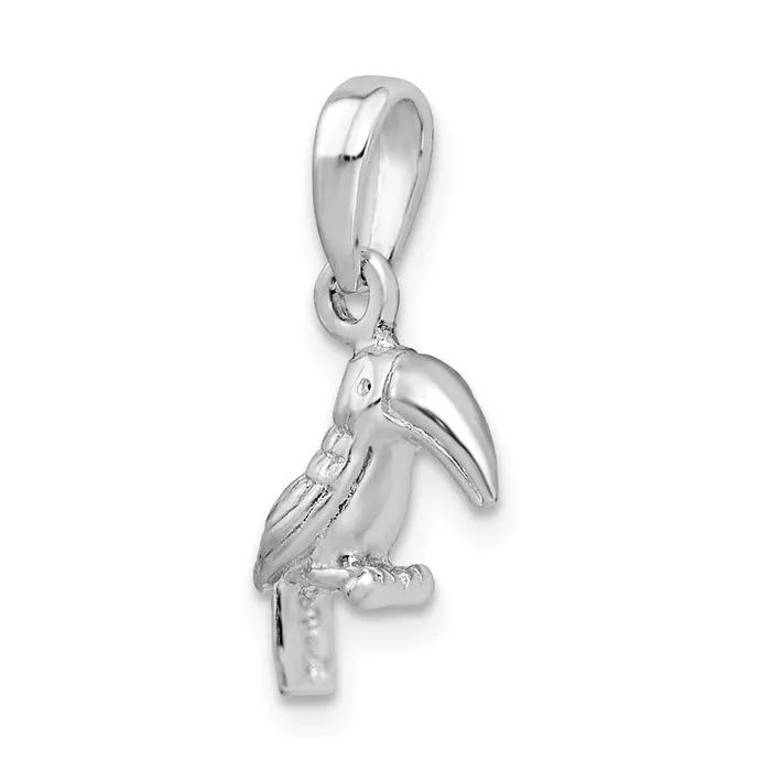 Necklaces TreasureFineJewelers Sterling Silver Polished 3D Toucan Bird Pendant