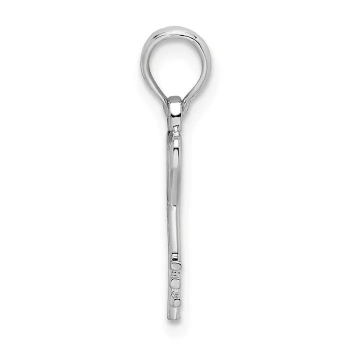 Necklaces TreasureFineJewelers Sterling Silver Polished Key wHeart Top Pendant