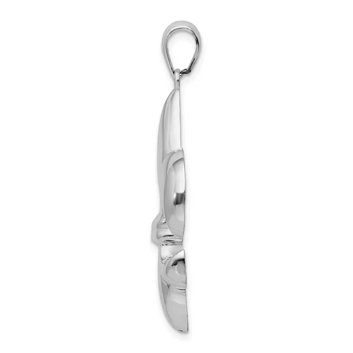 Necklaces TreasureFineJewelers Sterling Silver Polished Large Fleur de Lis Pendant