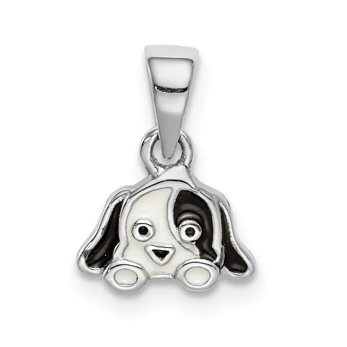 Necklaces TreasureFineJewelers Sterling Silver Rhodiumplated Childs Enameled Puppy Pendant Necklaces TreasureFineJewelers Sterling Silver Rhodiumplated Childs Enameled Puppy Pendant