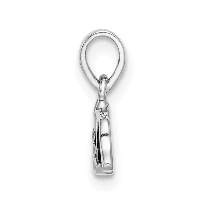 Necklaces TreasureFineJewelers Sterling Silver Rhodiumplated Childs Enameled Puppy Pendant