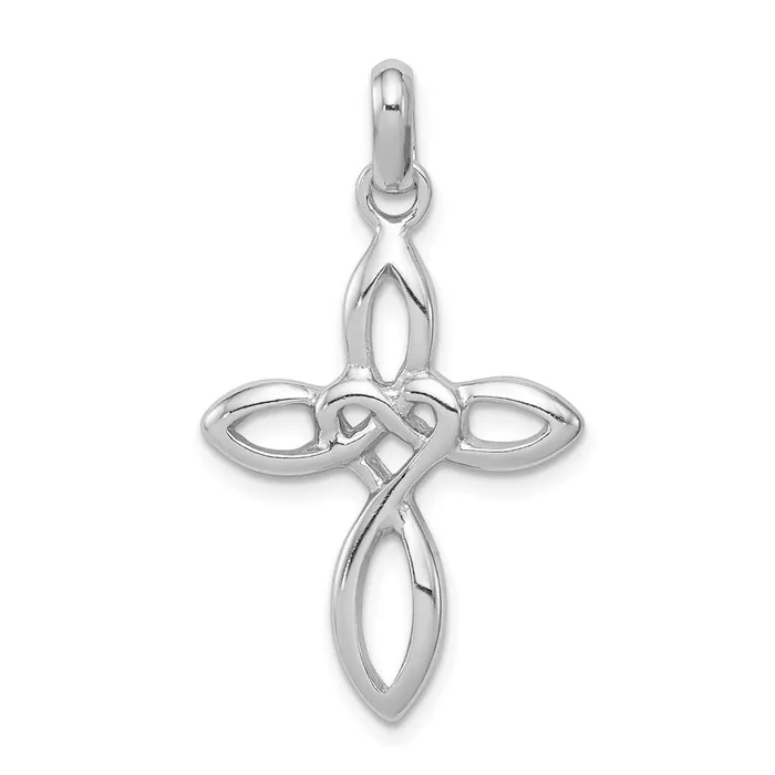 Necklaces TreasureFineJewelers Sterling Silver Rhodiumplated Cross Pendant Necklaces TreasureFineJewelers Sterling Silver Rhodiumplated Cross Pendant