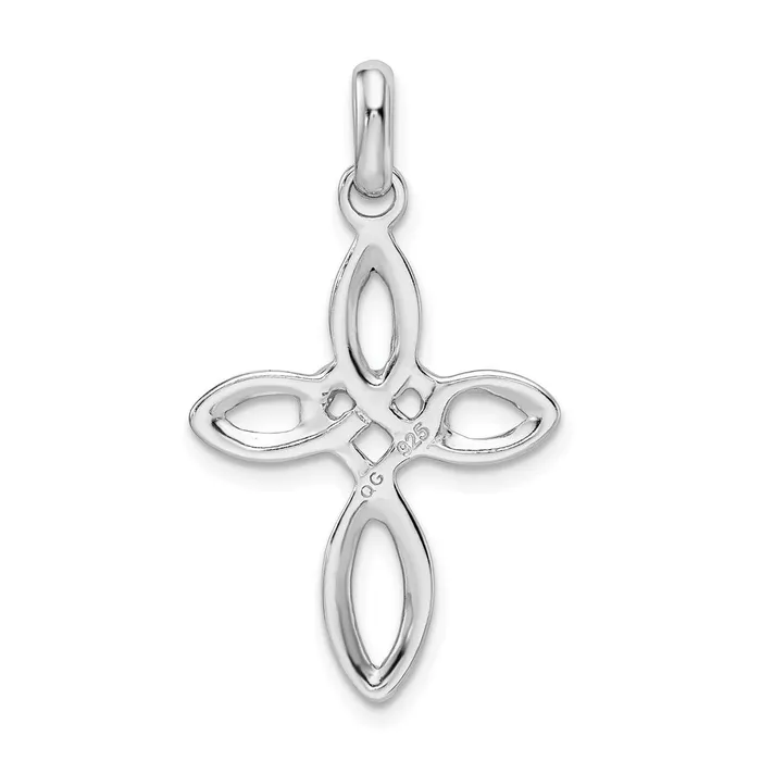 Necklaces TreasureFineJewelers Sterling Silver Rhodiumplated Cross Pendant