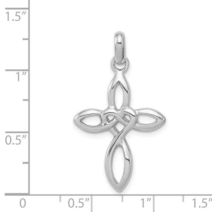 Necklaces TreasureFineJewelers Sterling Silver Rhodiumplated Cross Pendant