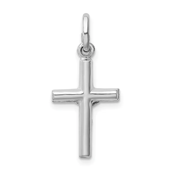 Necklaces TreasureFineJewelers Sterling Silver Rhodiumplated Polished Crucifix Cross Pendant