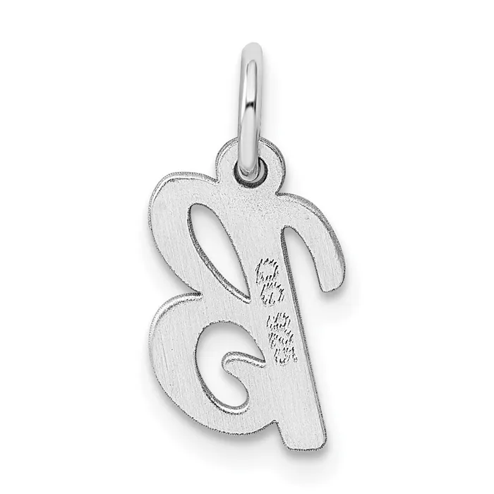 Necklaces TreasureFineJewelers Sterling Silver Rhodiumplated Script Letter B Initial Charm