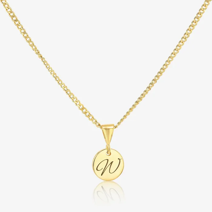 Necklaces W Initial Cursive Engraved Pendant Necklace 14K 925 Gold Vermeil Ema Jewels Necklaces W Initial Cursive Engraved Pendant Necklace 14K 925 Gold Vermeil Ema Jewels