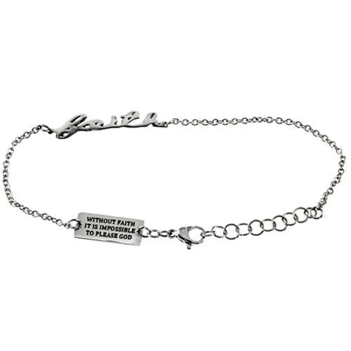 North Arrow Shop Bracelets FAITH Bracelet Hebrews 116 Bible Verse Adjustable 7 to 8 Steel Chain North Arrow Shop Bracelets FAITH Bracelet Hebrews 116 Bible Verse Adjustable 7 to 8 Steel Chain