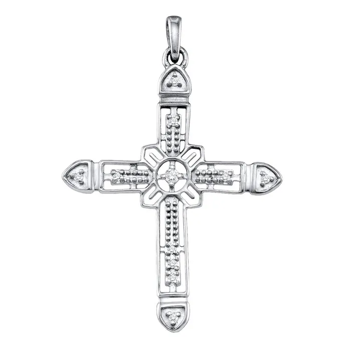 North Arrow Shop Necklaces 925 Silver Womens Roman Cross Pendant with Stones 112 Cttw North Arrow Shop Necklaces 925 Silver Womens Roman Cross Pendant with Stones 112 Cttw
