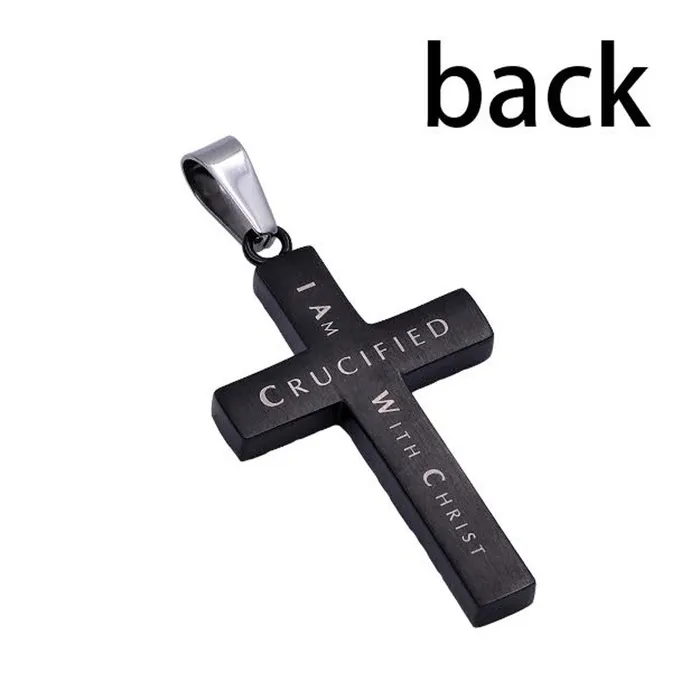 North Arrow Shop Necklaces Galatians 220 CRUCIFIED Stainless Steel Engraved Black Cross Necklace North Arrow Shop Necklaces Galatians 220 CRUCIFIED Stainless Steel Engraved Black Cross Necklace