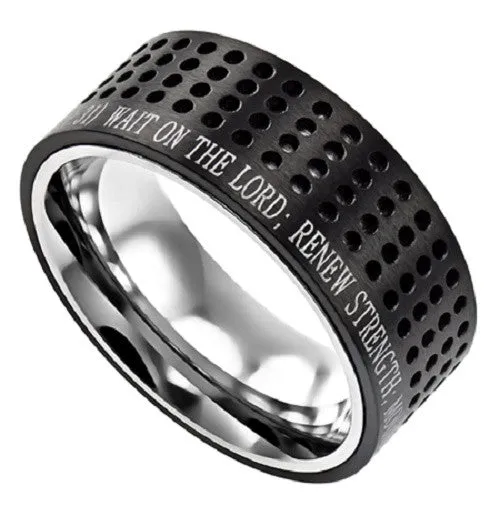 North Arrow Shop Rings Black Christian Ring Bible Verse Isaiah 4031 STRENGTH Dotted North Arrow Shop Rings Black Christian Ring Bible Verse Isaiah 4031 STRENGTH Dotted