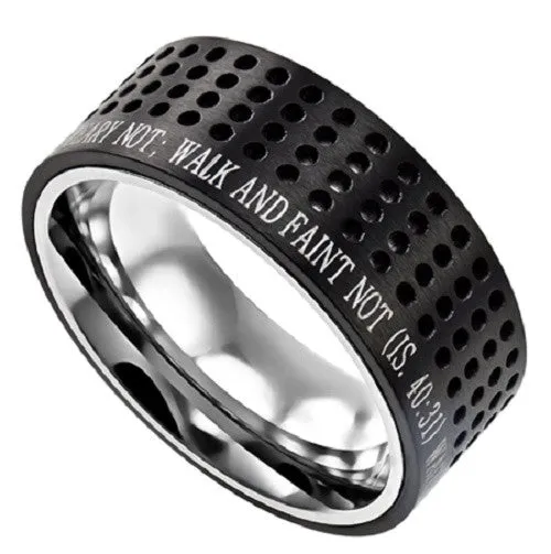 North Arrow Shop Rings Black Christian Ring Bible Verse Isaiah 4031 STRENGTH Dotted North Arrow Shop Rings Black Christian Ring Bible Verse Isaiah 4031 STRENGTH Dotted