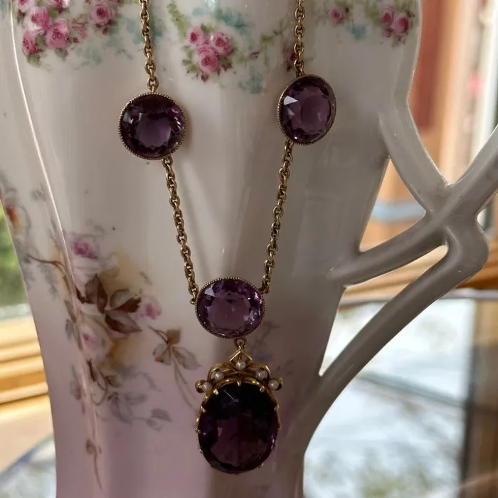 ONeills Estate Jewelry Necklaces Amethyst and Pearl Necklace 23500240