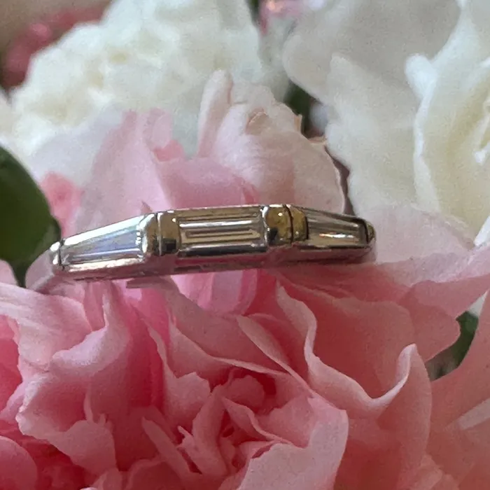 ONeills Estate Jewelry Rings Platinum 3 Baguette Diamond Ring 11000619