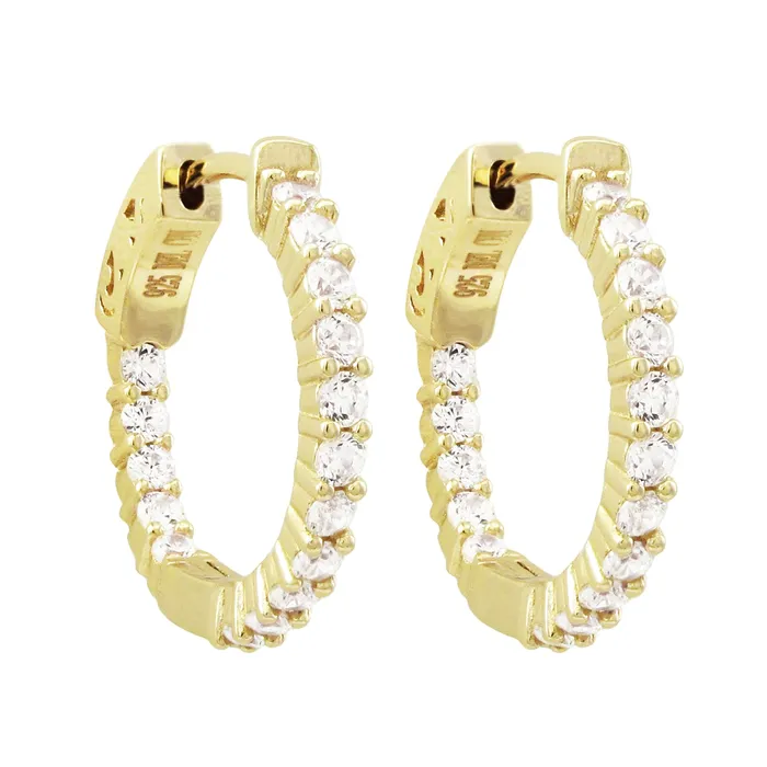 Perfect Piercing Earrings 20X20mm Thin Round Cz Hoop Earrings Perfect Piercing Earrings 20X20mm Thin Round Cz Hoop Earrings