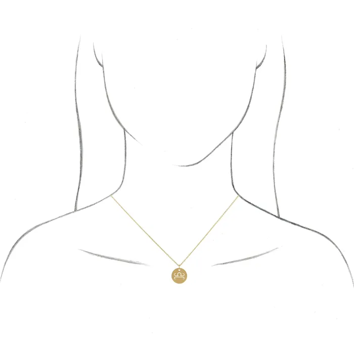 PreStyled Sets 14K Yellow Gold 165 mm Pisces Zodiac Disc Pendant TreasureFineJewelers