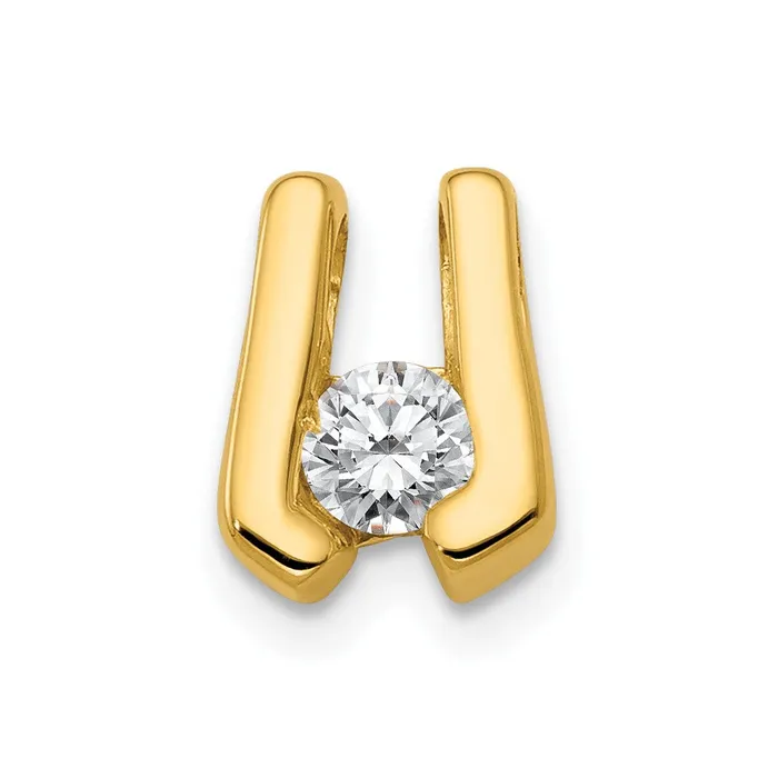 PreStyled Sets TreasureFineJewelers 14k Yellow Gold A 375mm Diamond Slide