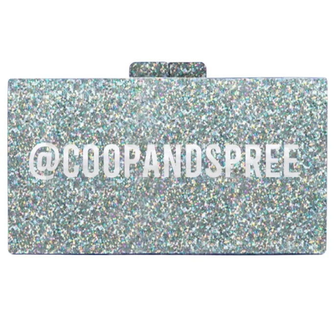 Rae of Light Silver Sparkle Custom Acrylic Clutch Rae of Light Necklaces