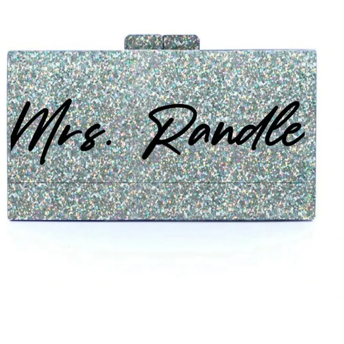 Rae of Light Silver Sparkle Custom Acrylic Clutch Rae of Light Necklaces