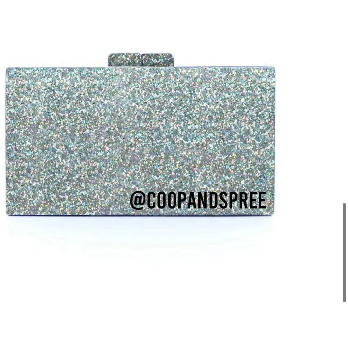 Rae of Light Silver Sparkle Custom Acrylic Clutch Rae of Light Necklaces