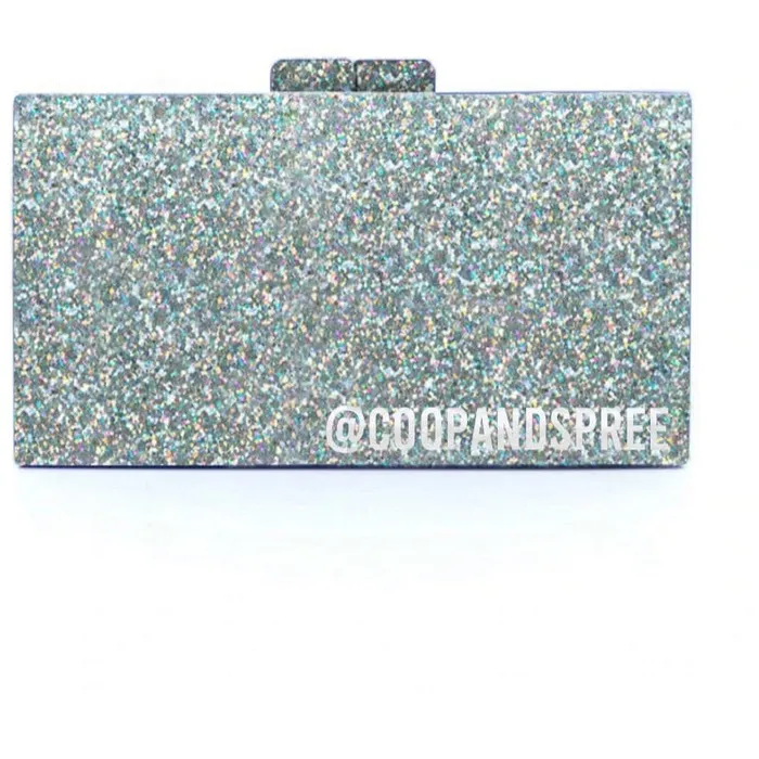 Rae of Light Silver Sparkle Custom Acrylic Clutch Rae of Light Necklaces