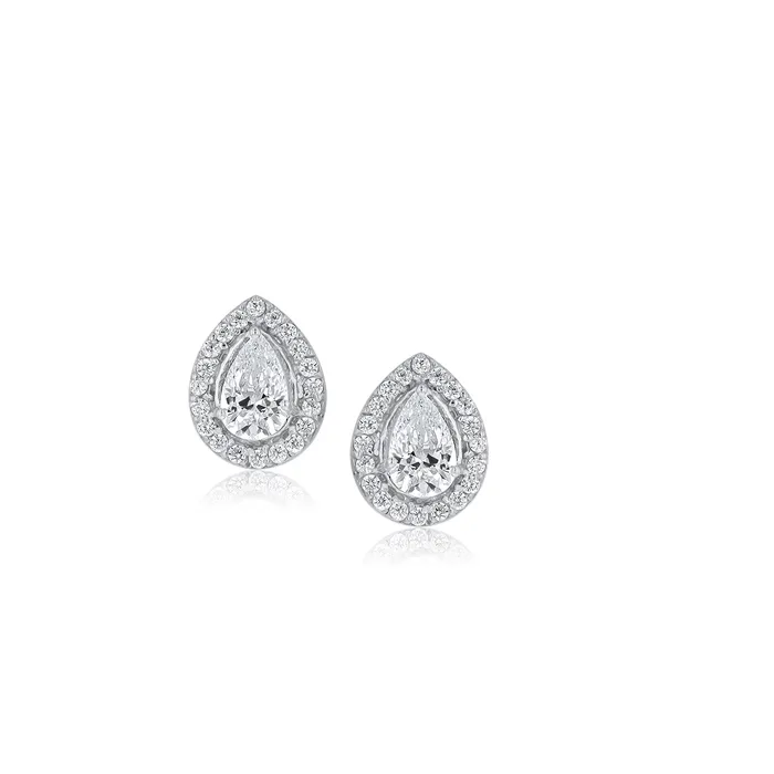 Rhea Crystal Sterling Silver Necklace Earrings SET Ema Jewels Necklaces