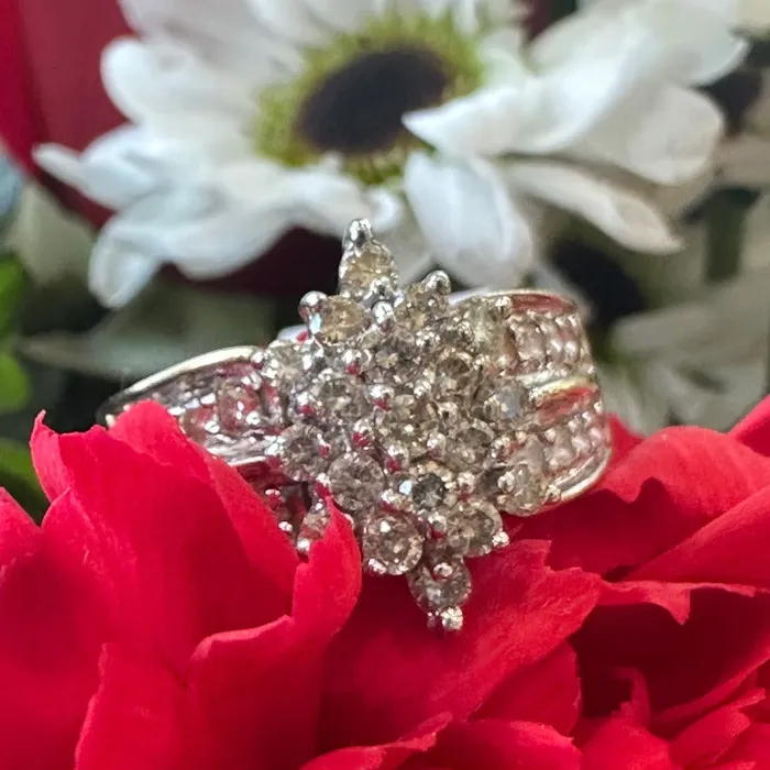 Rings 14 Karat Yellow Diamond Cluster Ring 13000599 ONeills Estate Jewelry