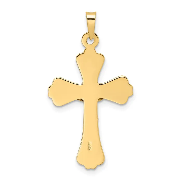 Rings 14k Twotone Polished Solid INRI Crucifix Pendant TreasureFineJewelers