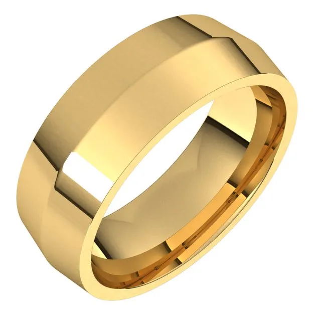 Rings 14K Yellow Gold 7 mm Knife Edge Comfort Fit Wedding Band TreasureFineJewelers Rings 14K Yellow Gold 7 mm Knife Edge Comfort Fit Wedding Band TreasureFineJewelers
