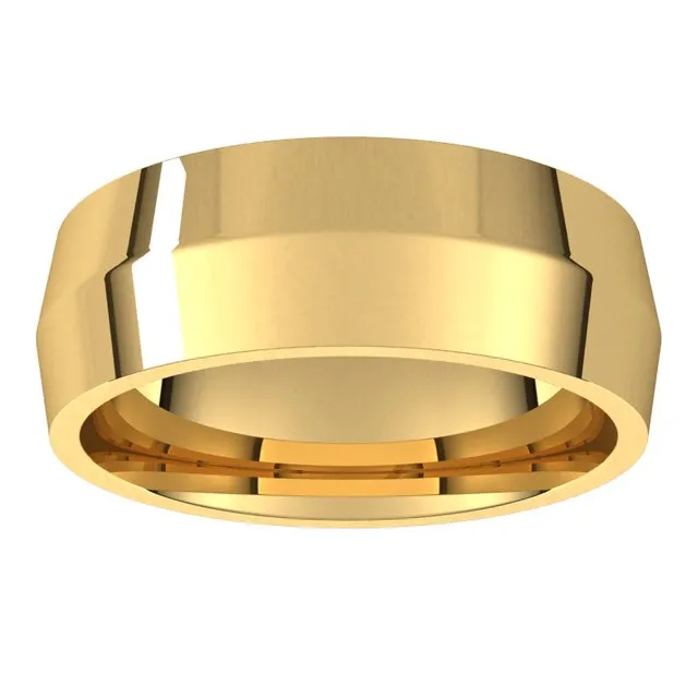 Rings 14K Yellow Gold 7 mm Knife Edge Comfort Fit Wedding Band TreasureFineJewelers