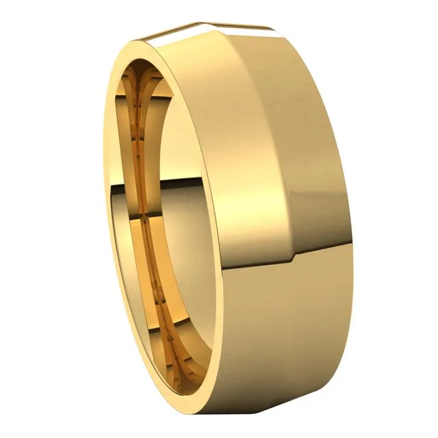 Rings 14K Yellow Gold 7 mm Knife Edge Comfort Fit Wedding Band TreasureFineJewelers