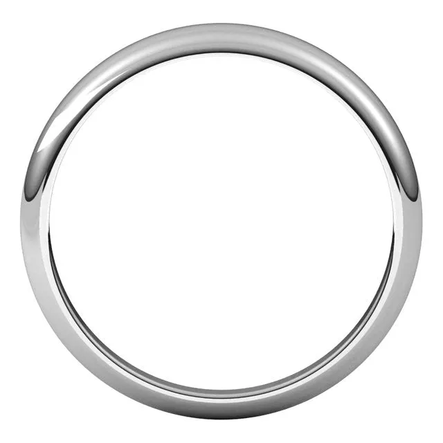 Rings 18K White Gold 4 mm Half Round Tapered Wedding Band TreasureFineJewelers