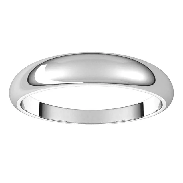 Rings 18K White Gold 4 mm Half Round Tapered Wedding Band TreasureFineJewelers