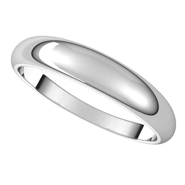 Rings 18K White Gold 4 mm Half Round Tapered Wedding Band TreasureFineJewelers