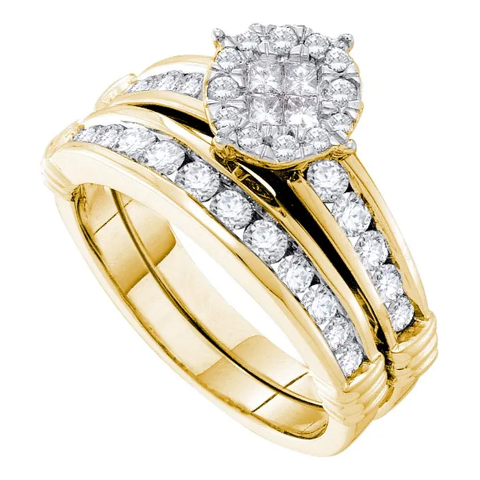 Rings North Arrow Shop 14kt yellow gold womens princess diamond soleil bridal wedding engagement ring band set 78 cttw46500 Rings North Arrow Shop 14kt yellow gold womens princess diamond soleil bridal wedding engagement ring band set 78 cttw46500