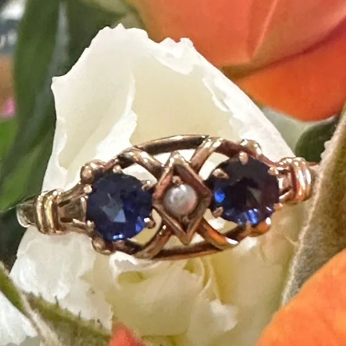 Rings ONeills Estate Jewelry 10 karat yellow gold Victorian Blue Doublet Pearl Ring 20002096 Rings ONeills Estate Jewelry 10 karat yellow gold Victorian Blue Doublet Pearl Ring 20002096