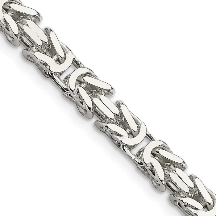 Rings Sterling Silver 6mm Byzantine Chain TreasureFineJewelers