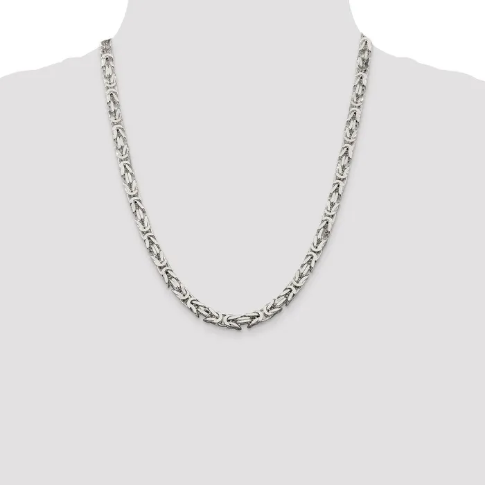 Rings Sterling Silver 6mm Byzantine Chain TreasureFineJewelers