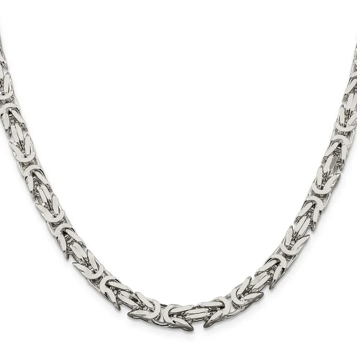 Rings Sterling Silver 6mm Byzantine Chain TreasureFineJewelers