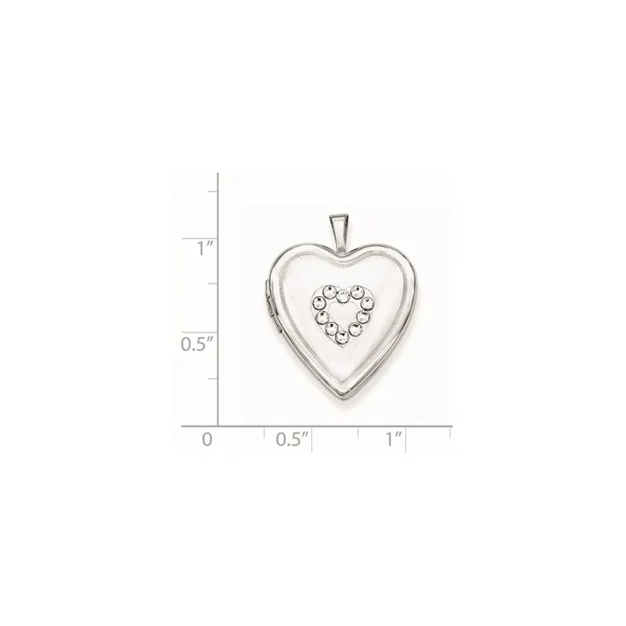 Rings Sterling Silver Crystal Heart Locket TreasureFineJewelers