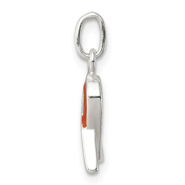Rings Sterling Silver Orange Enameled Awareness Charm TreasureFineJewelers