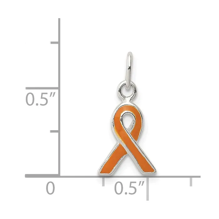 Rings Sterling Silver Orange Enameled Awareness Charm TreasureFineJewelers