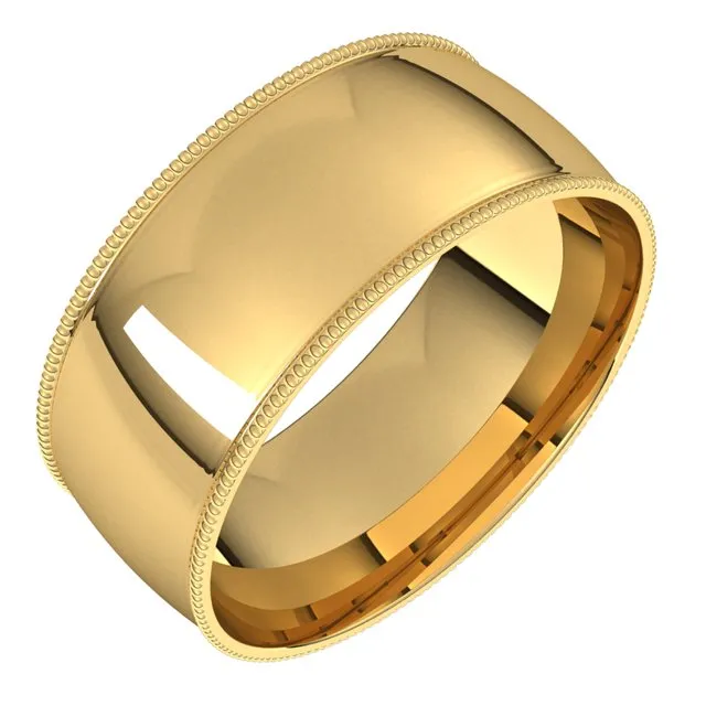 Rings TreasureFineJewelers 10K Yellow Gold 8 mm Milgrain Half Round Comfort Fit Light Wedding Band Rings TreasureFineJewelers 10K Yellow Gold 8 mm Milgrain Half Round Comfort Fit Light Wedding Band